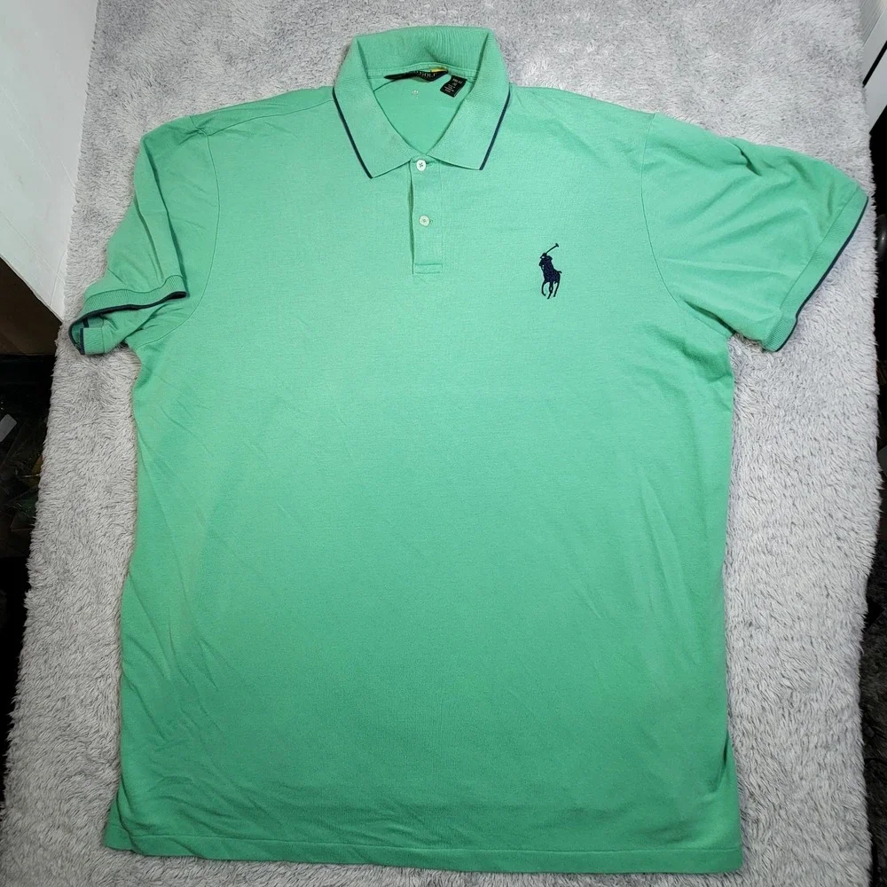 Polo Ralph Lauren Lime Green Shirt Mens XXL  Short Sleeve Cotton
